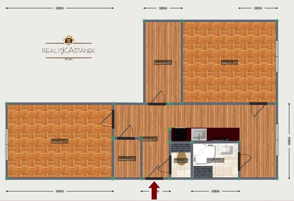 2+1, Liberec - Liberec XIV-Ruprechtice, Liberecký kraj, 61 m² - 2