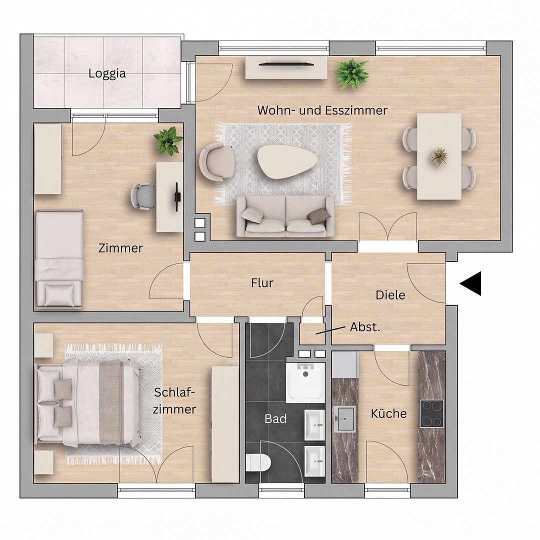 3+1, , Hessen, 83 m² - 1