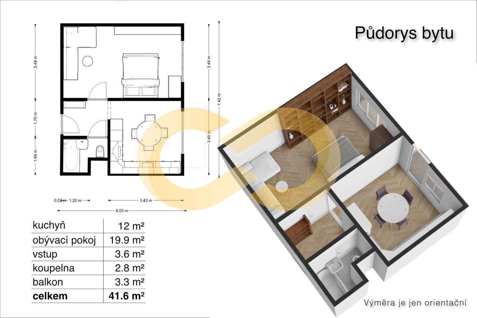 Prodej byt 1+1 - Šumavská, Větřní, 40 m²