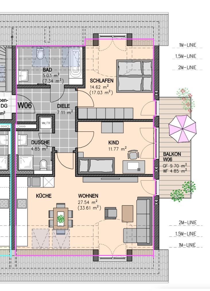 3+1, Hötzlring 20 München Ramersdorf Bayern 81737, 75 m² - 1