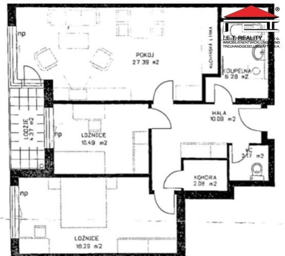 Pronájem byt 3+kk - Kabešova, Praha, 82 m² - 5