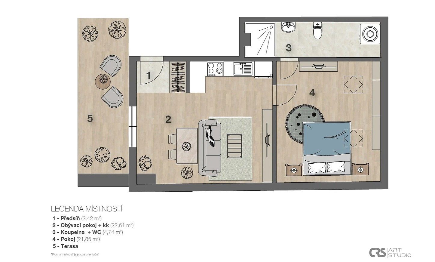 2+kk, Londýnská, Praha 2 - Vinohrady, 57 m² - 2