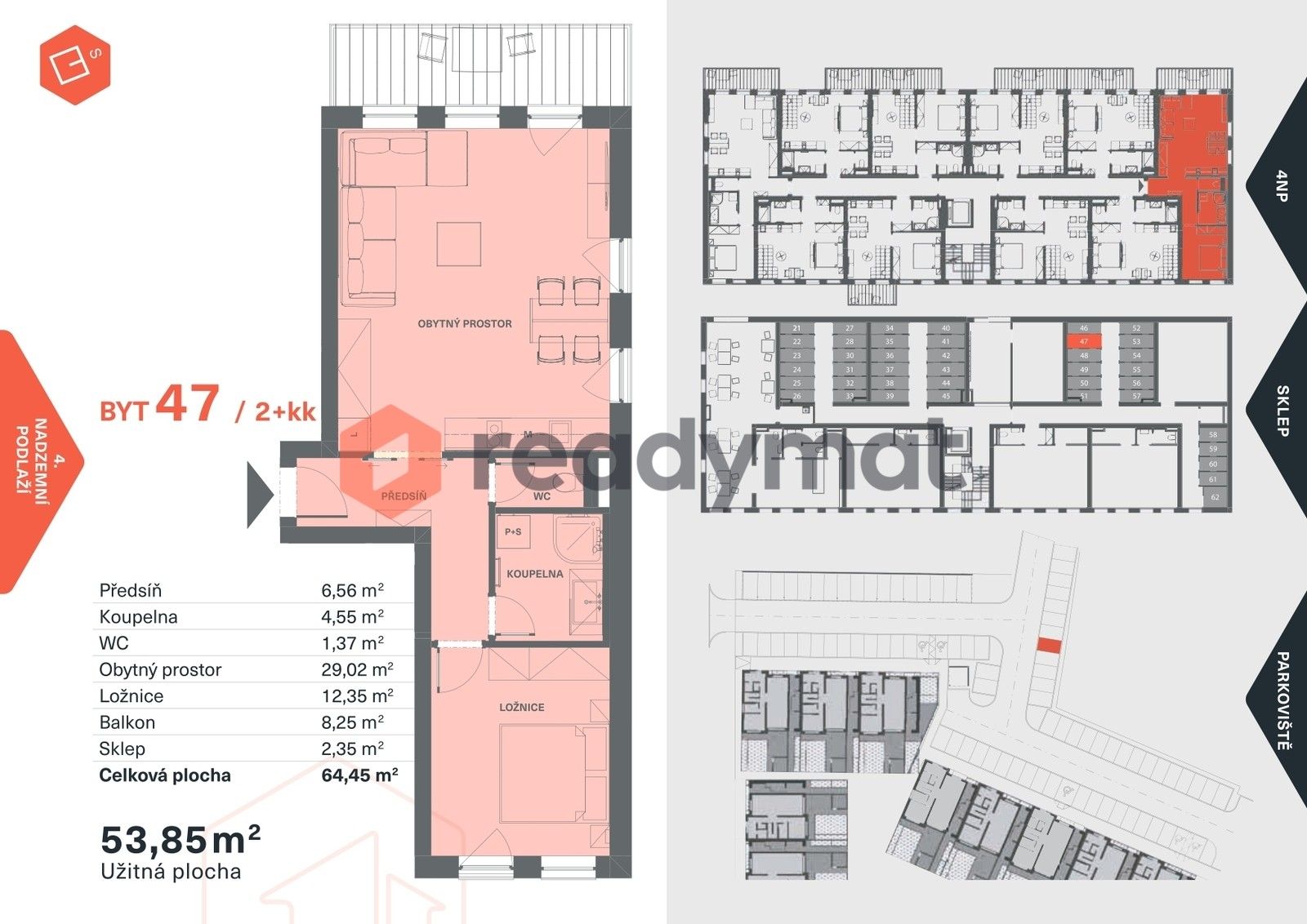 Byt 2+kk · 54 m² · Břeclav - 3