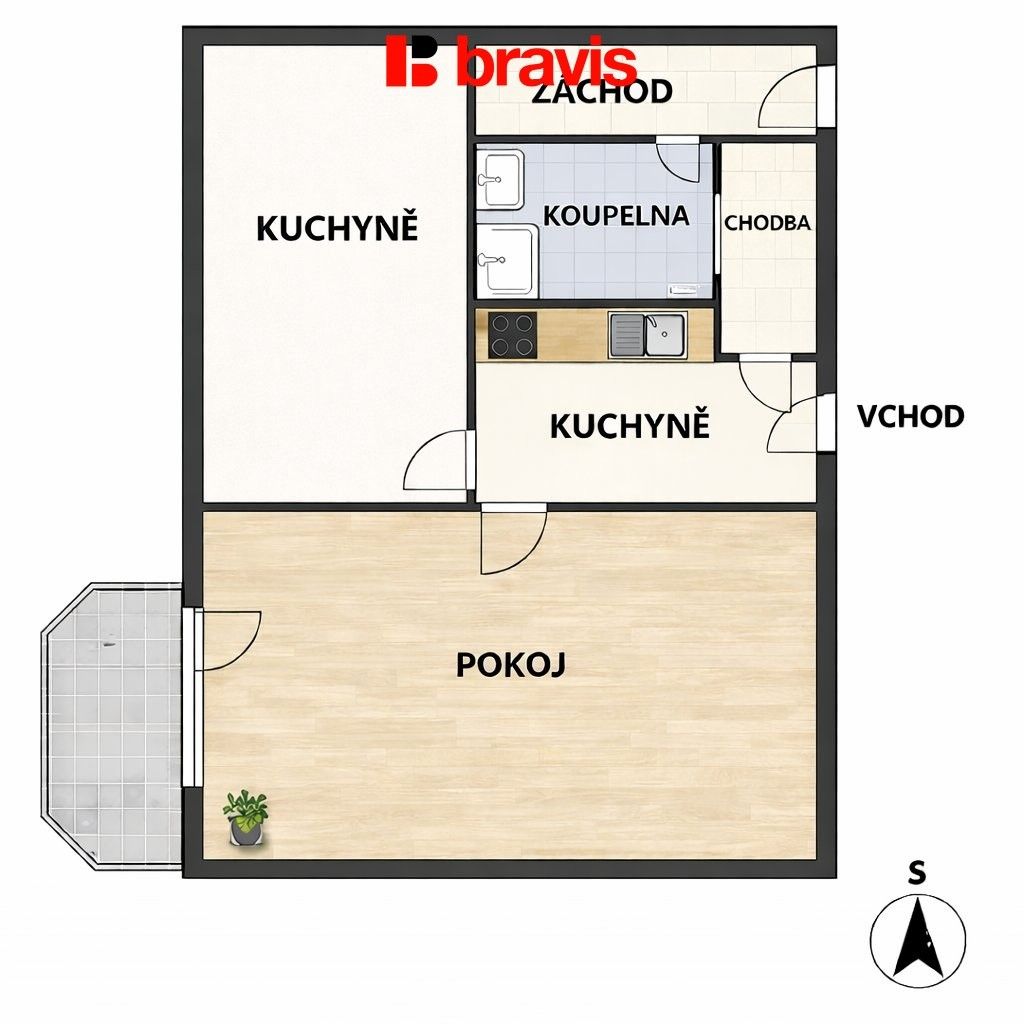Byt 1+1 · 47 m² · Hutník 1484, Veselí nad Moravou - 4