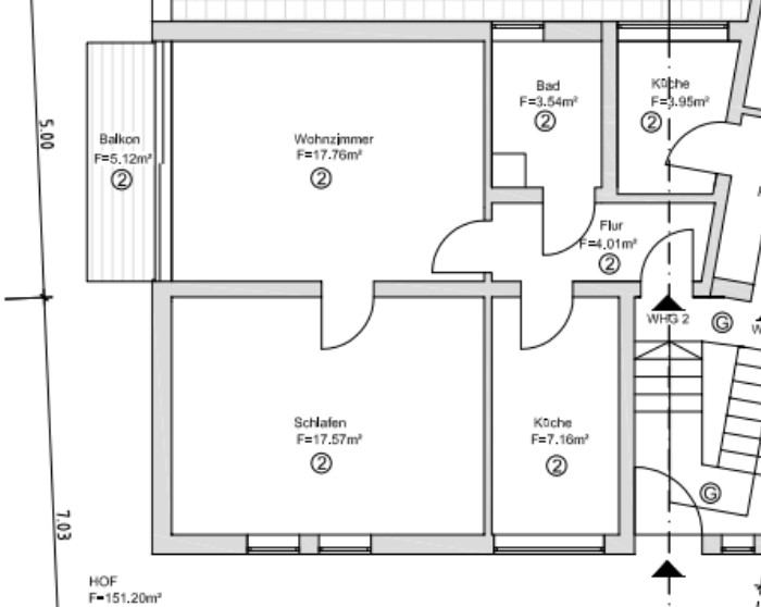 2+1, , Bádensko-Württembersko, 53 m² - 1