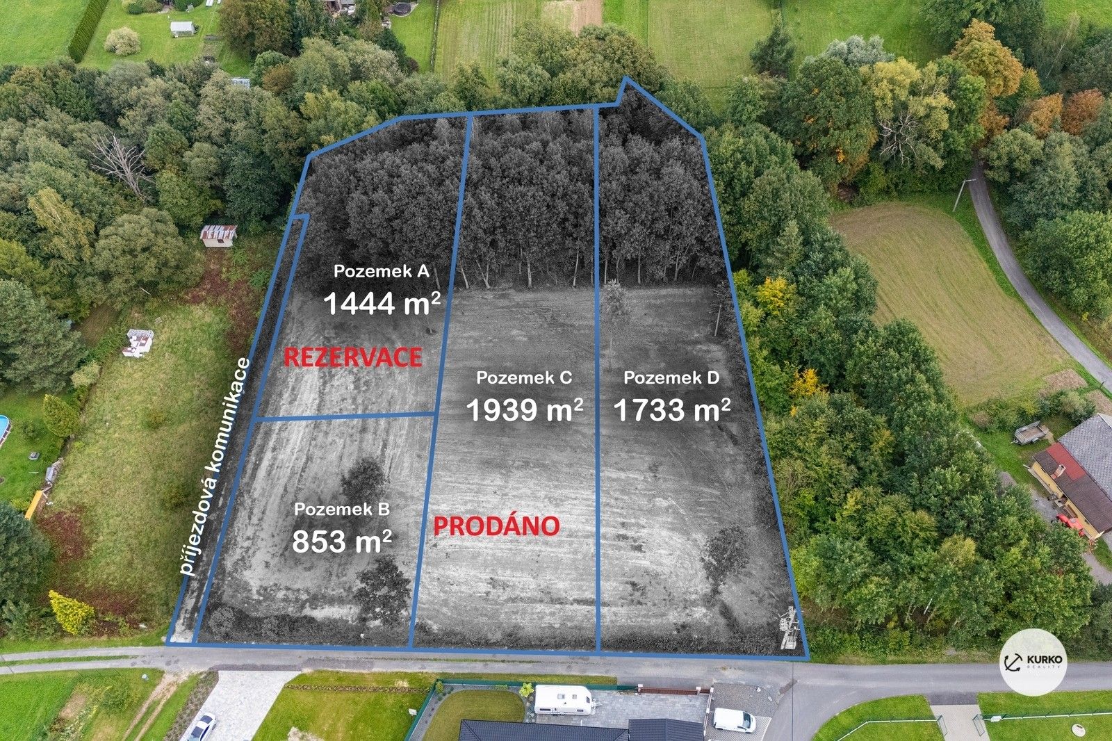 Pozemek pro bydlení, 1 733 m²