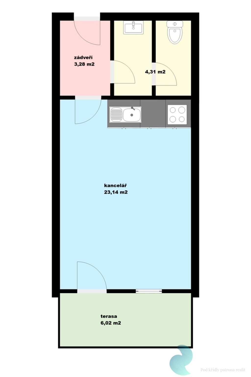 Pronájem kancelář - Budějovická, Český Krumlov, 37 m²