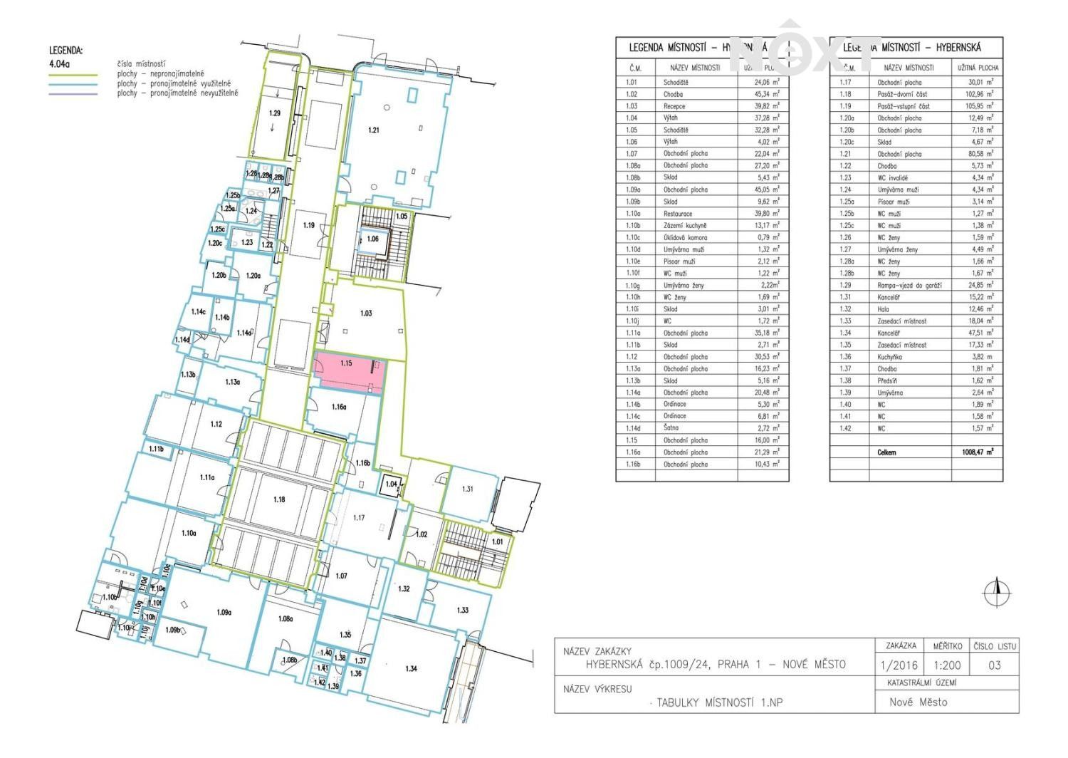 Pronájem obchodní prostory - Hybernská 1009, Praha, 16 m²