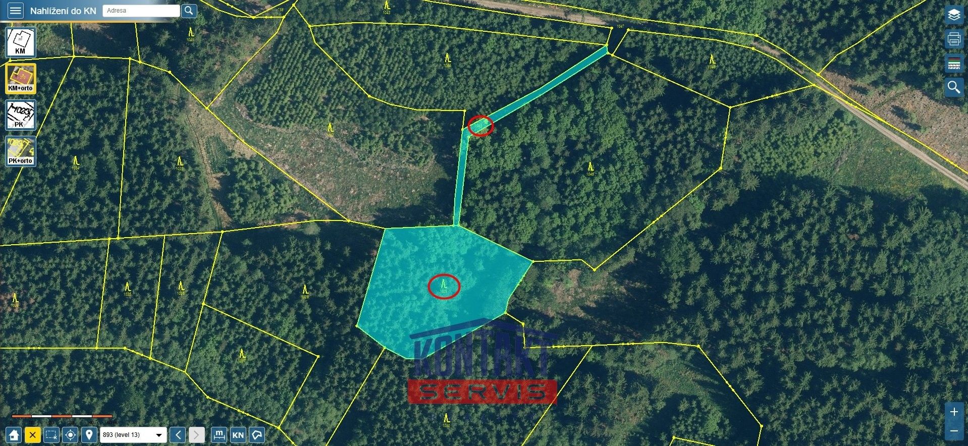 Lesy, Chloumek, Kasejovice