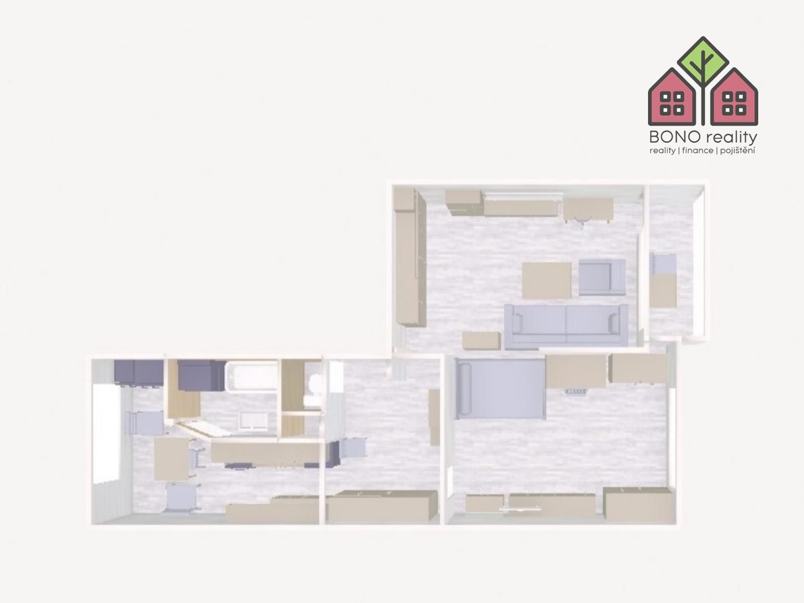 2+1, Na sídlišti, Čížkovice, 57 m²