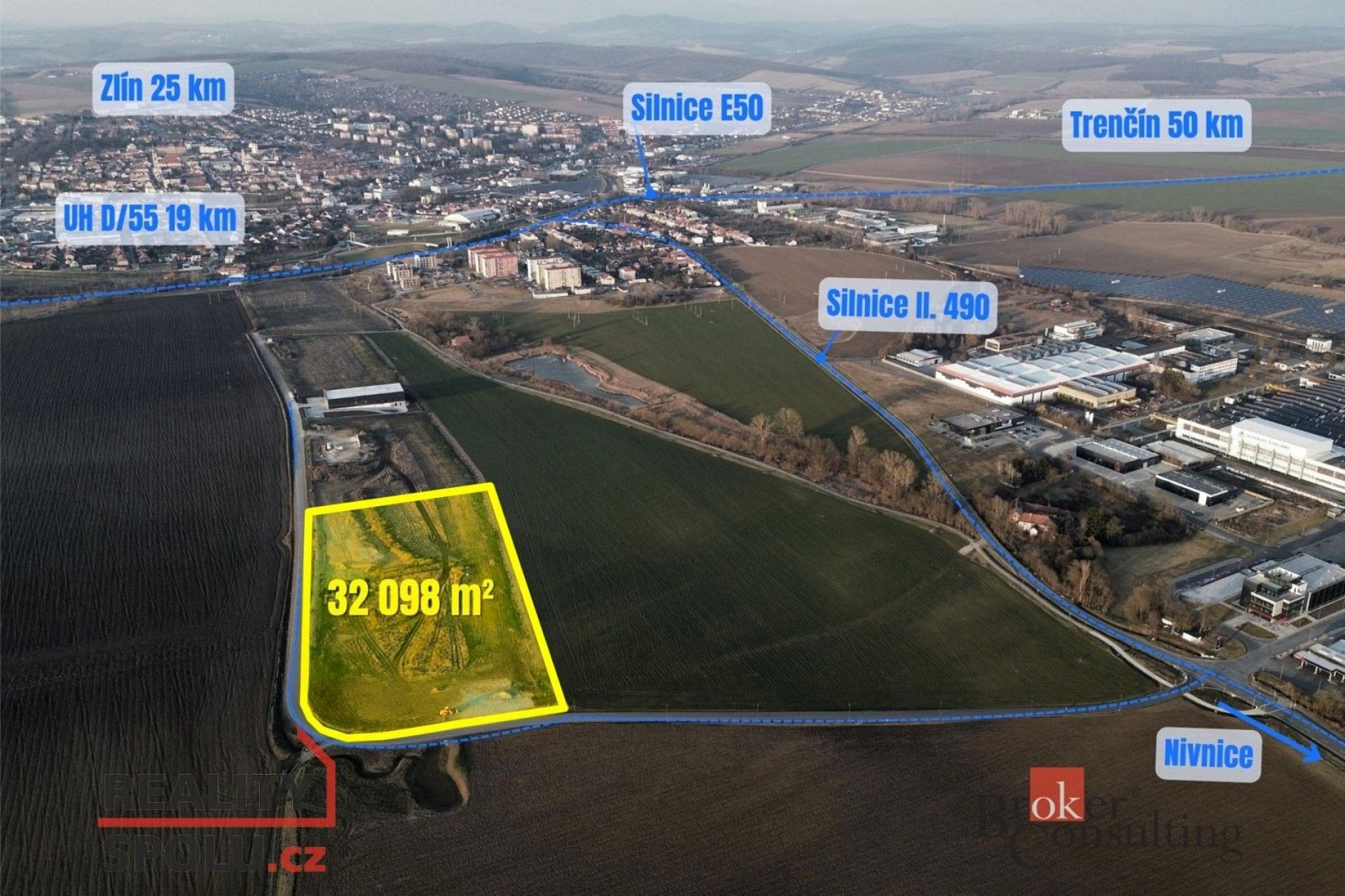 Komerční pozemky, Škrlovec, Uherský Brod, 10 000 m²