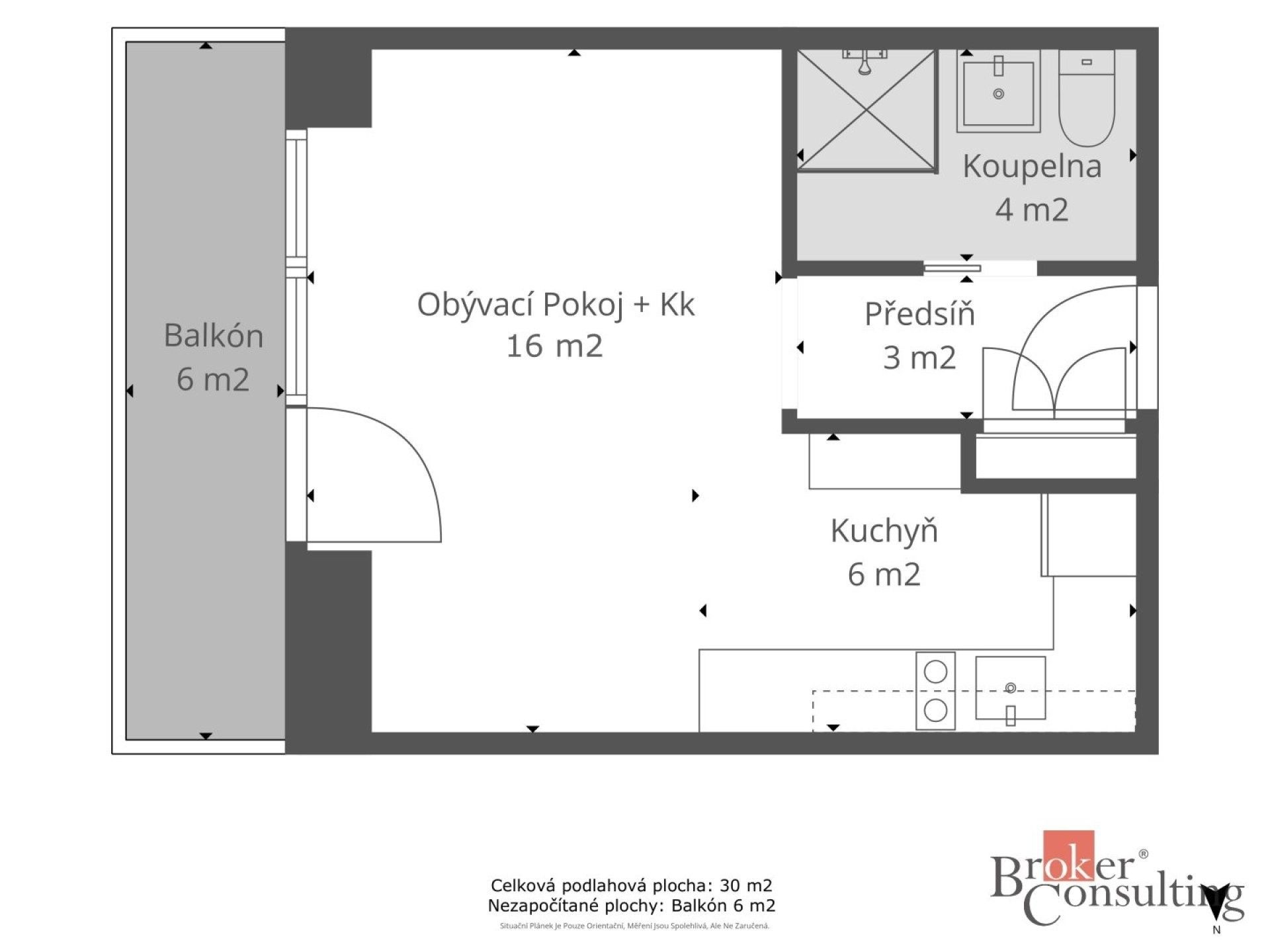 Byt 1+kk · 30 m² · Sluneční, Jesenice - 4