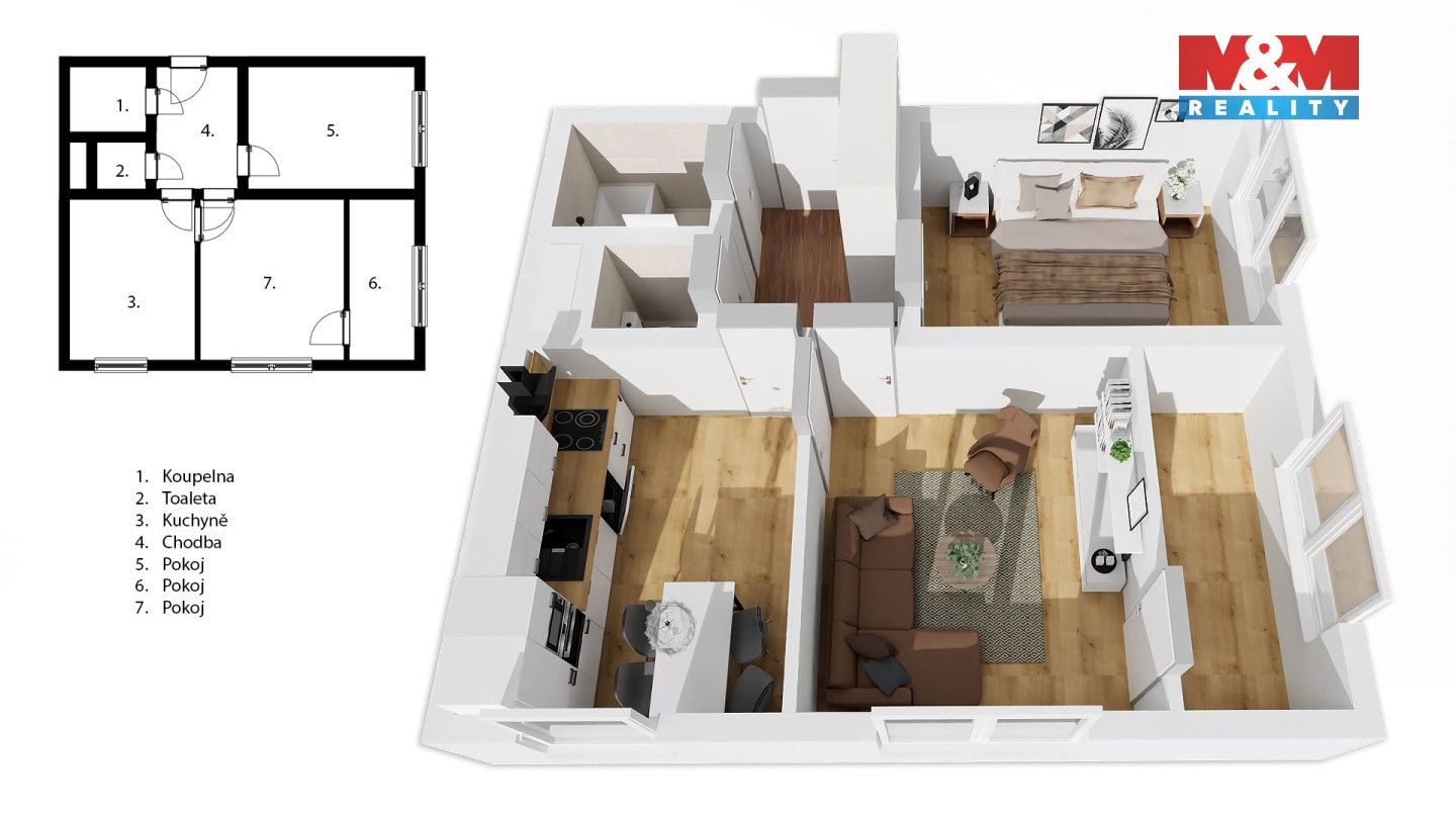 Prodej byt 3+1 - Na Vršku, Jablonec nad Nisou, 59 m²