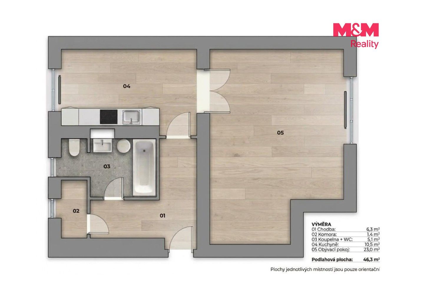 Prodej byt 1+1 - Třída Míru, Beroun, 46 m² - 5