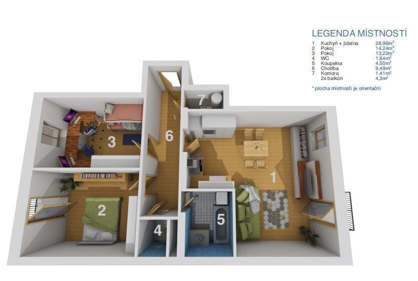 Pronájem byt 3+kk - Rakouská, Milovice, 80 m²