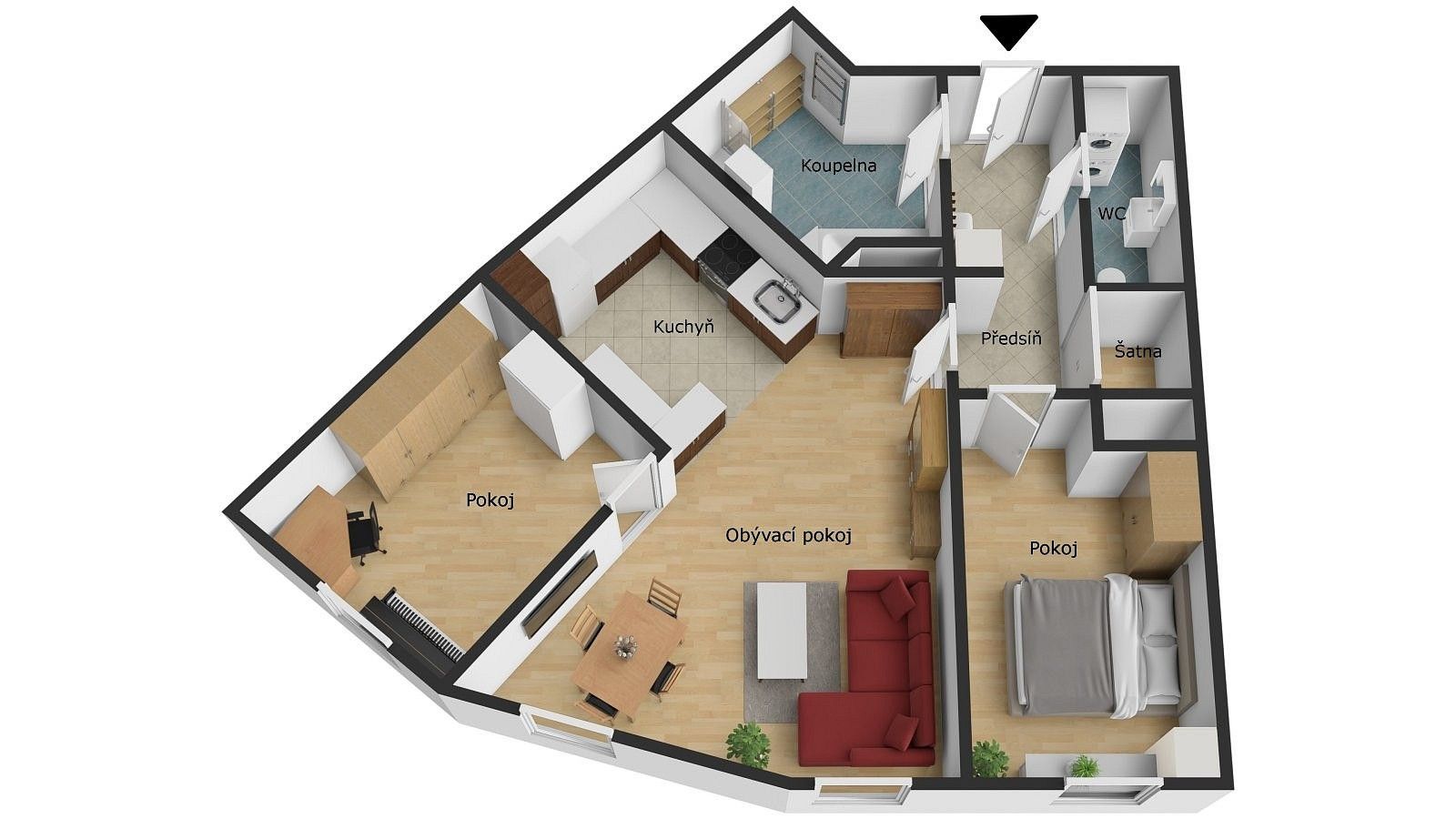 3+kk, Zlín, Zlínský kraj, 82 m² - 2