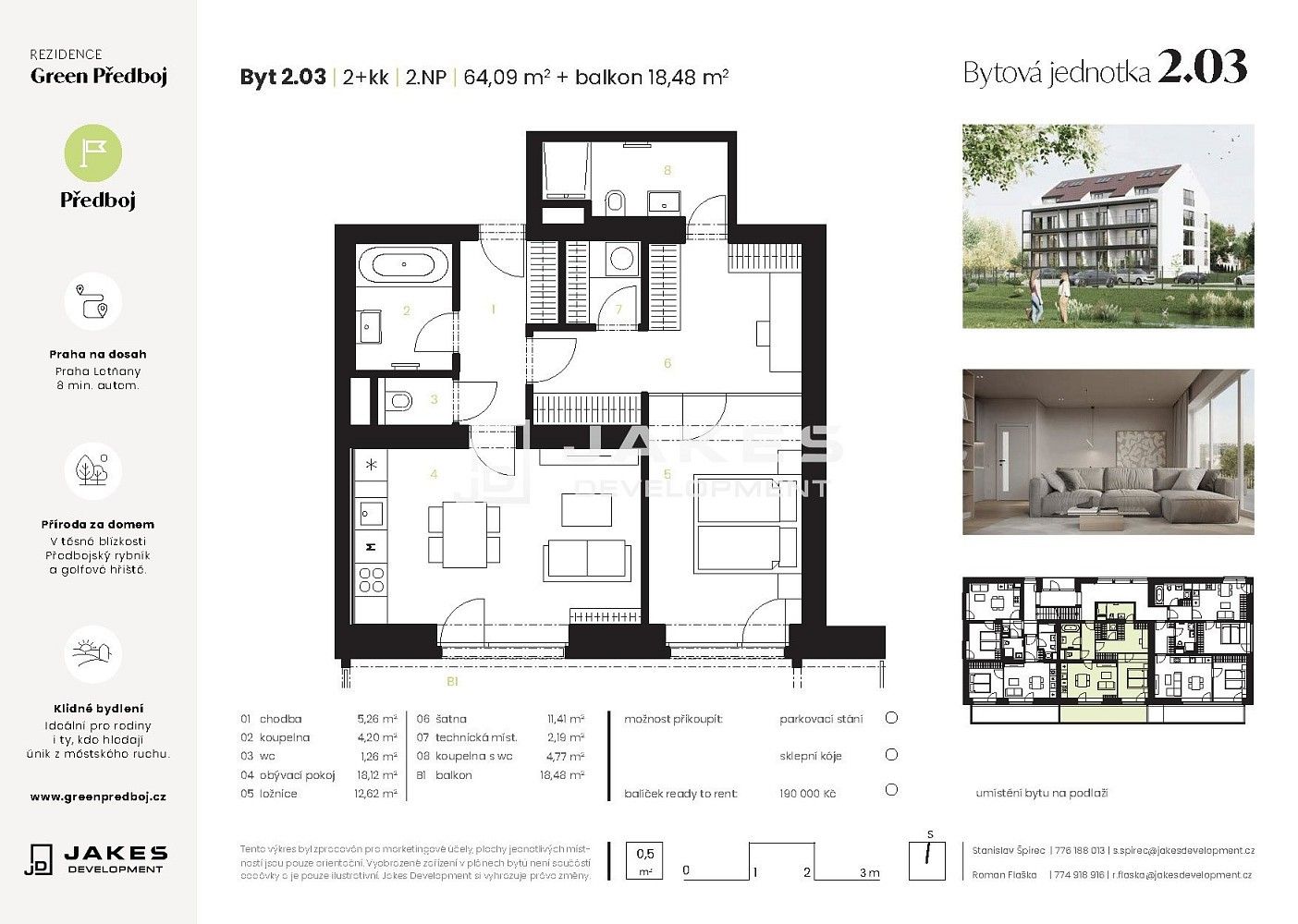 Prodej byt 2+kk - Ke Tvrzi, Předboj, okres Praha-východ, 64 m² - 2