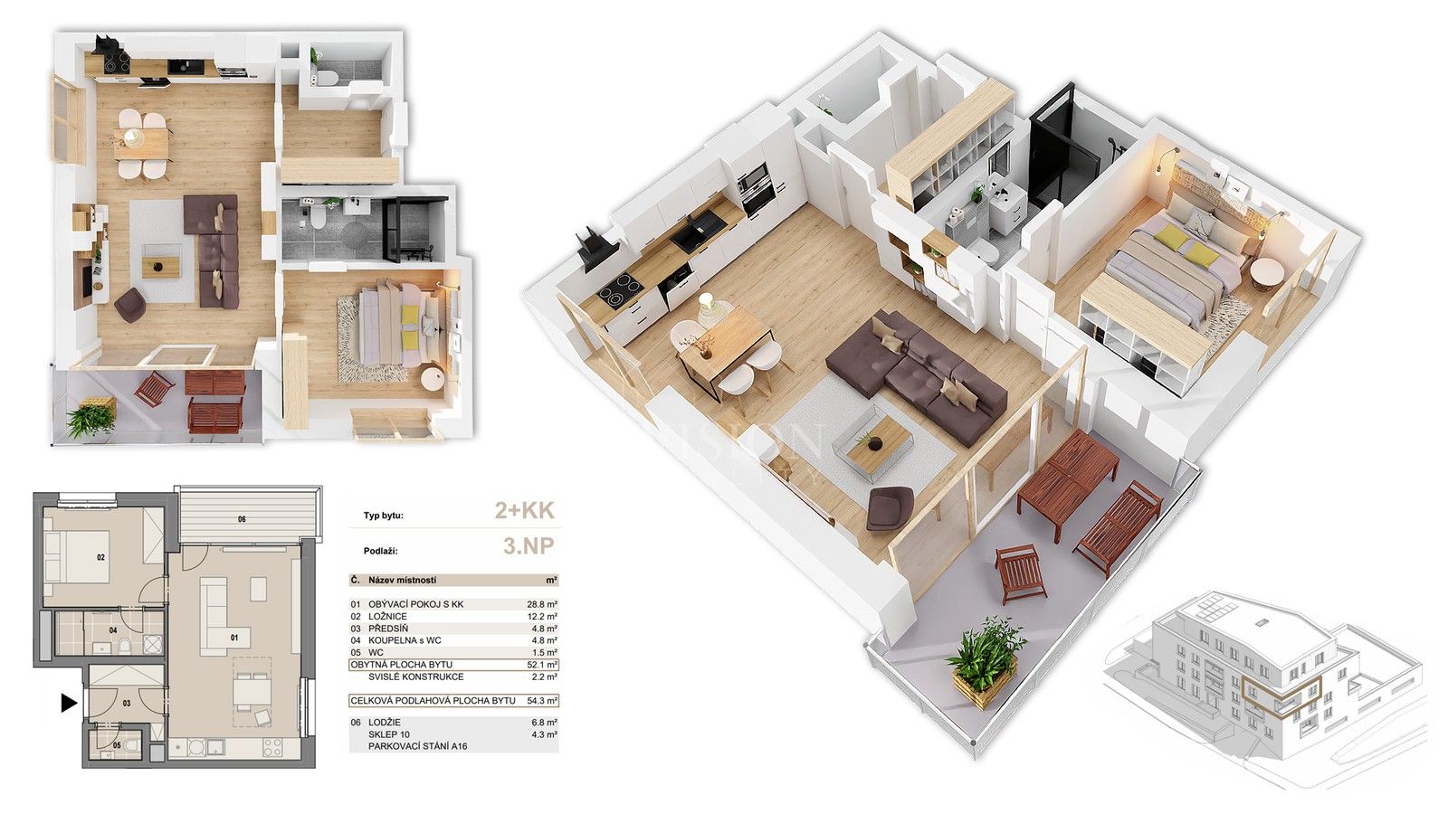 Prodej byt 2+kk - Příbram, 52 m²