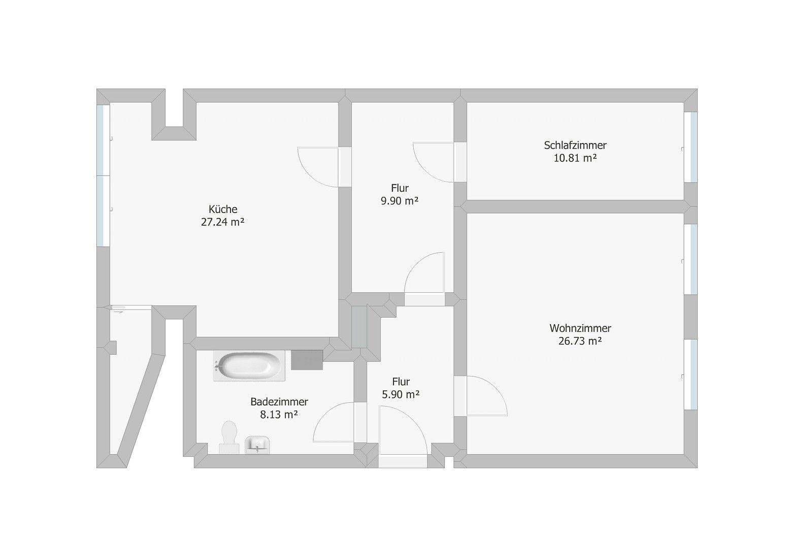 2+1, Eisenbahnstraße 127, , Braniborsko, 89 m² - 2