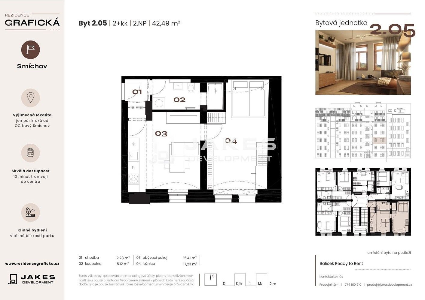 2+kk, Praha - Smíchov, okres Praha 5, Hlavní město Praha, 42 m² - 2
