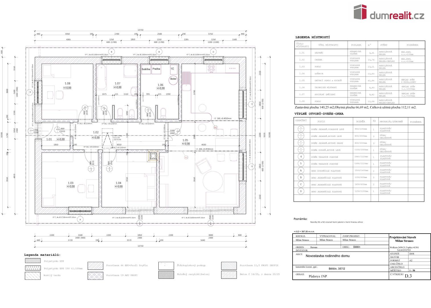 Prodej pozemek pro bydlení - Běštín, 1 190 m²