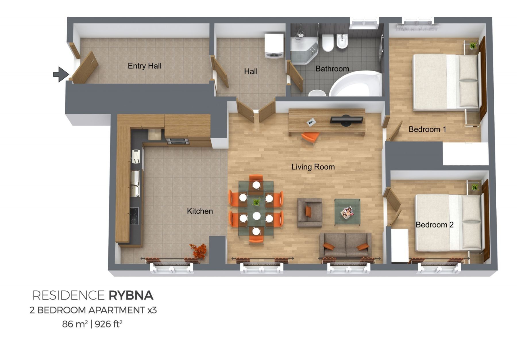 Byty, Rybná, Praha - Staré Město, 86 m² - 2