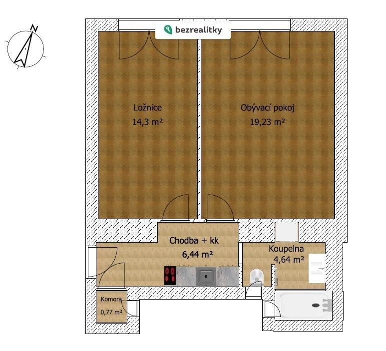 2+kk, Ruská 970, Praha Vršovice, 45 m² - 2