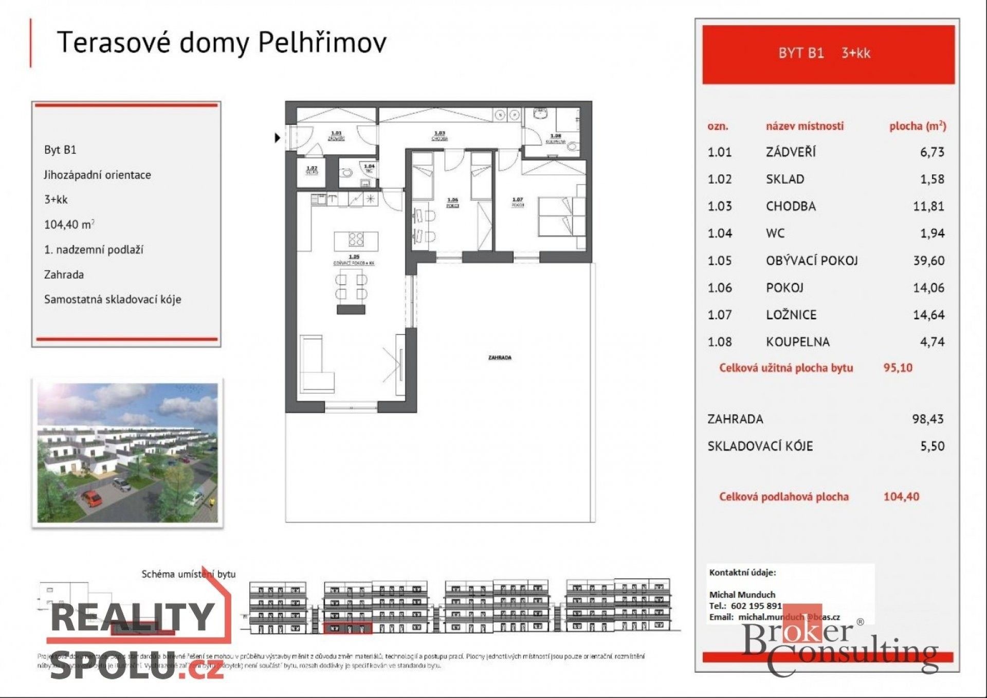 Prodej byt 3+kk - Humpolecká, Pelhřimov, 95 m²