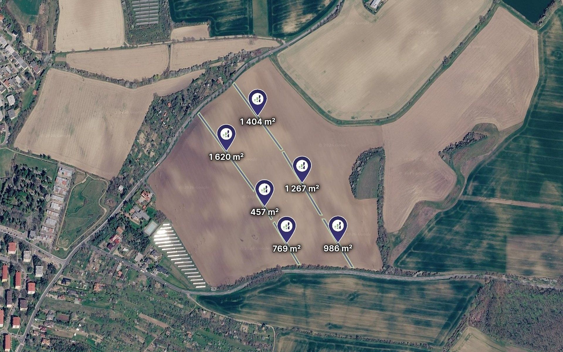 Zemědělské pozemky, Kostelec, 25 297 m² - 2