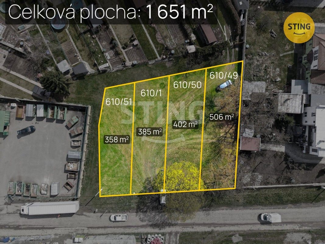 Pozemky pro bydlení, Nádražní , Chropyně, 1 651 m² - 1
