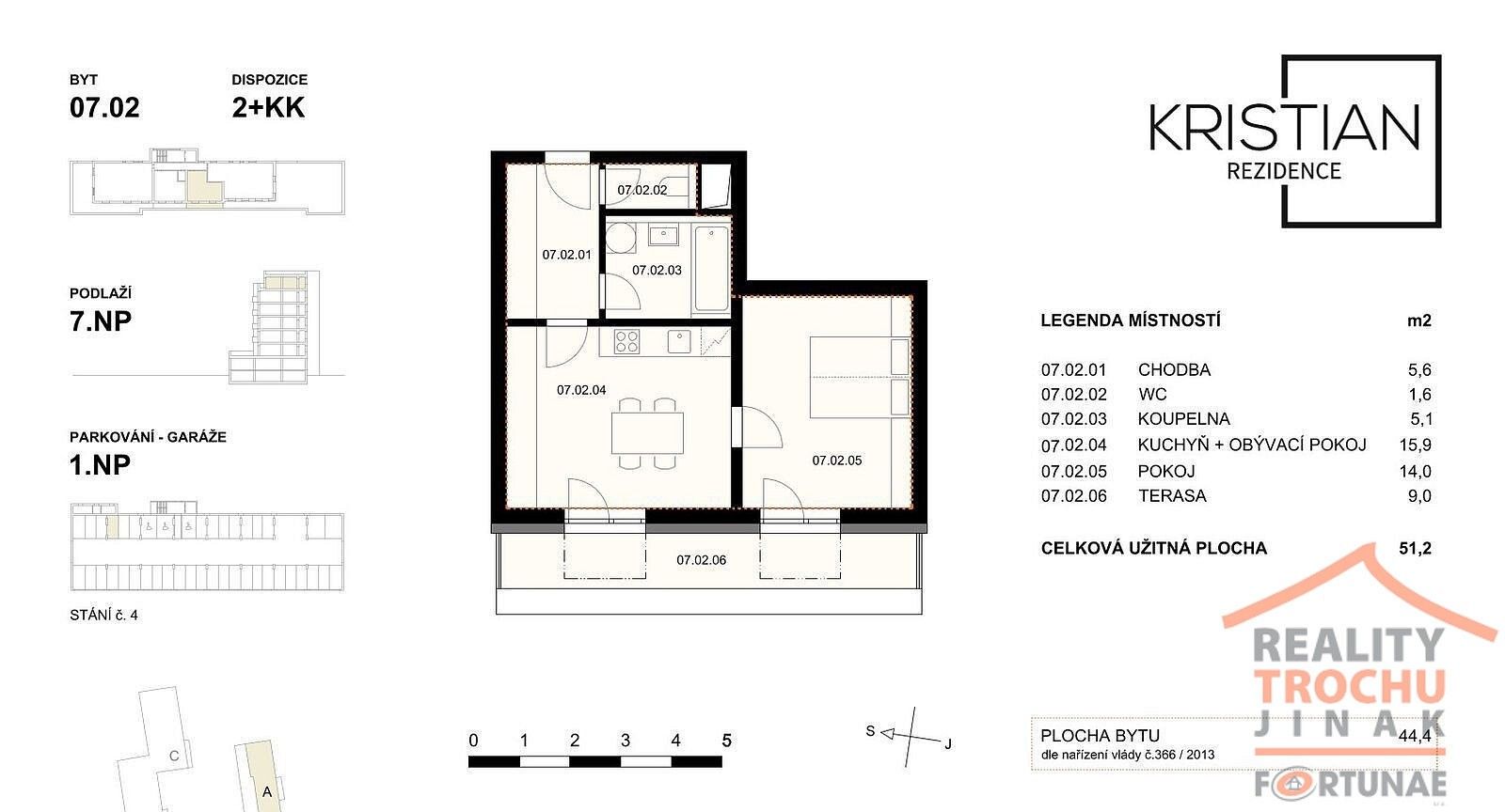 Byt 2+kk · 44 m² · Pod Zámečkem, Hradec Králové - Nový Hradec Králové - 3