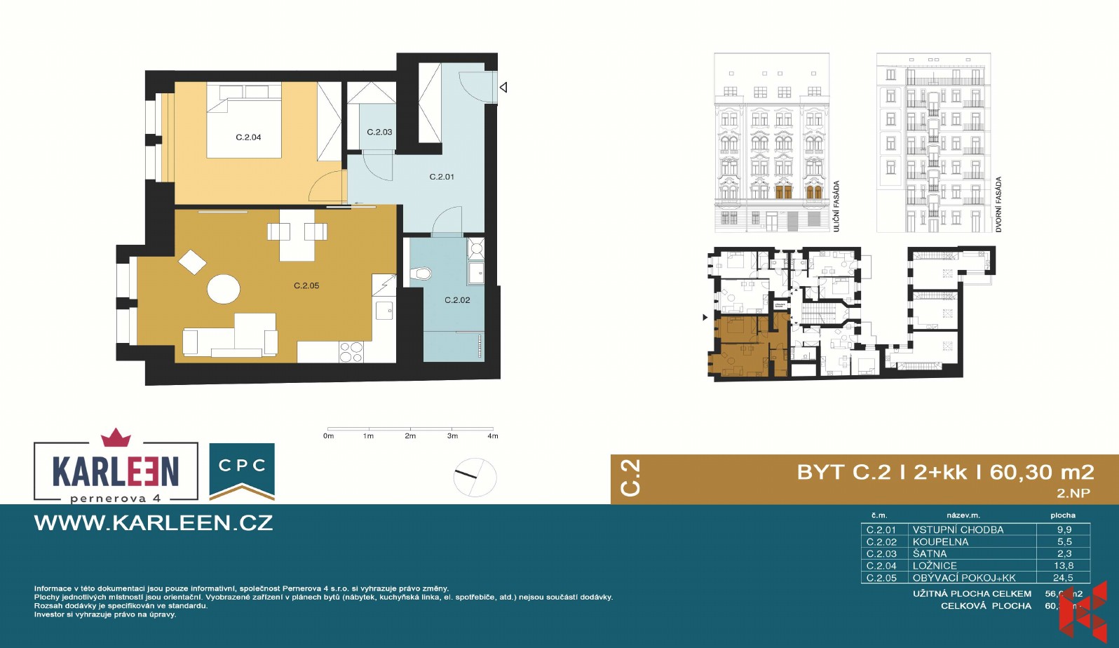 Byt 2+kk · 60 m² · Pernerova 413, Praha Karlín - 3
