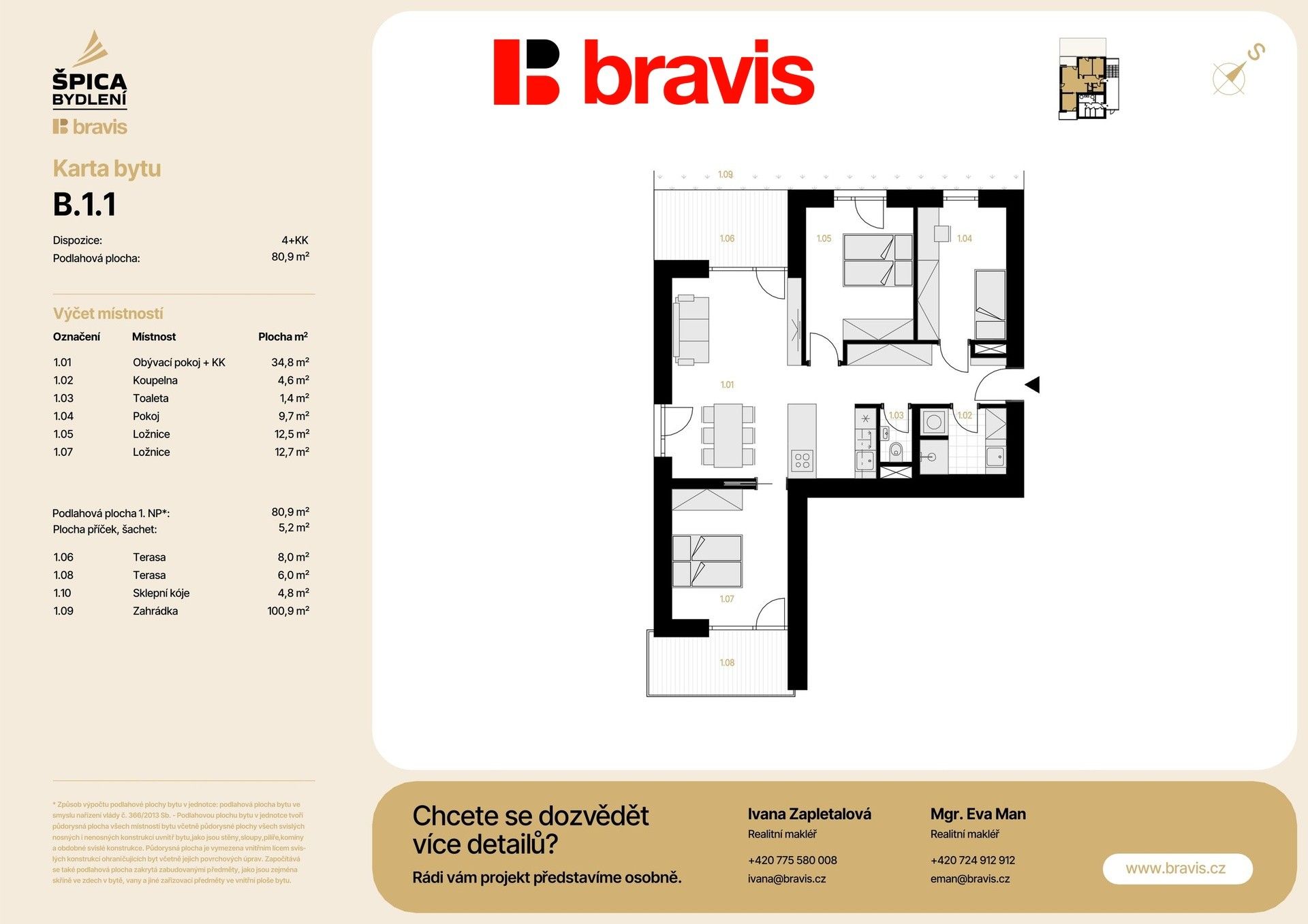 Byt 4+kk · 80 m² · Sokolnická, Brno Tuřany - 4