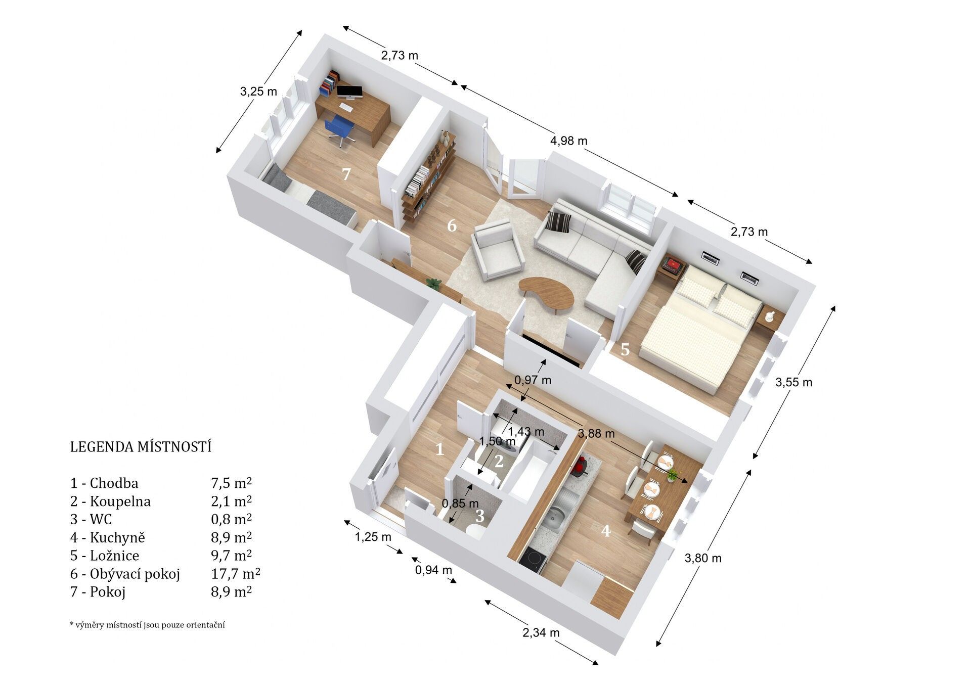 Prodej byt 3+1 - Čihákova, Poděbrady, 57 m²