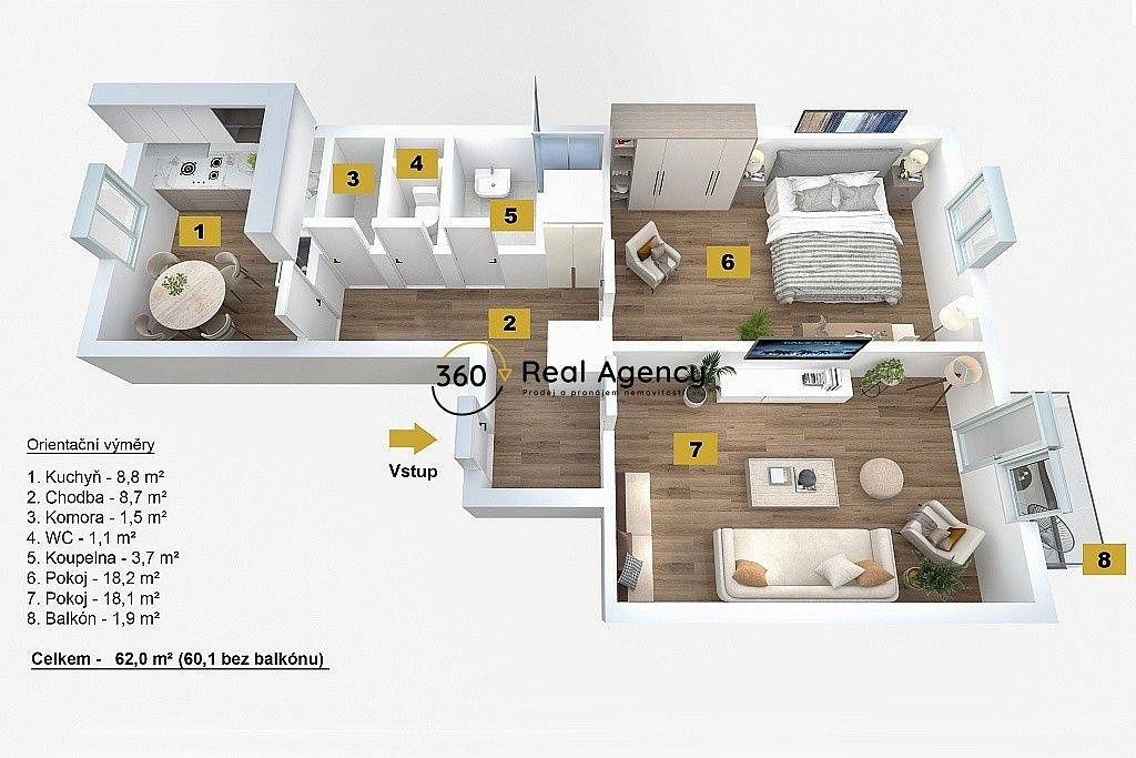 Byt 2+1 · 62 m² · Na Rokytce, Praha 8 - Libeň - 3
