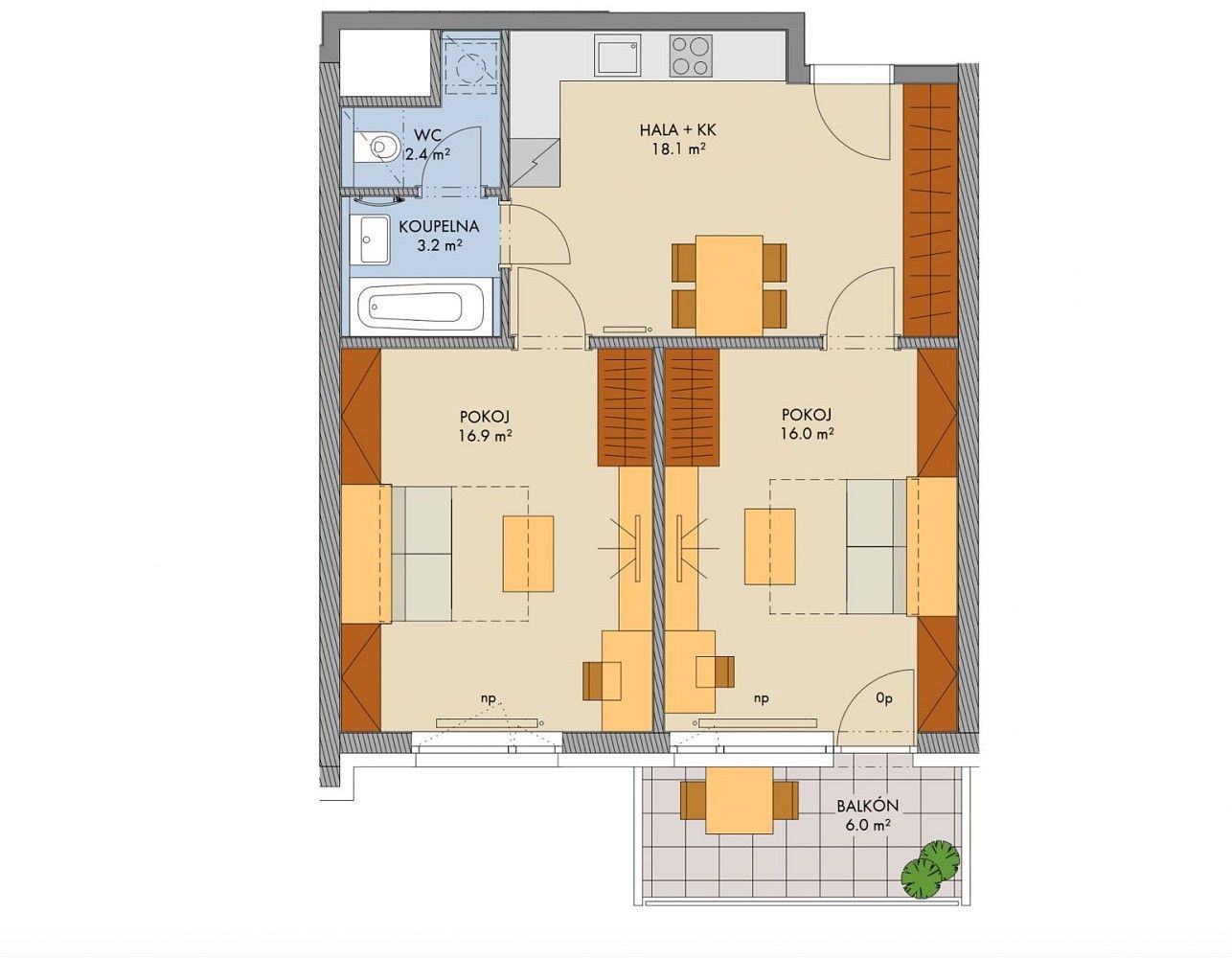 2+1, Praha - Hlubočepy, okres Praha 5, Hlavní město Praha, 59 m² - 2
