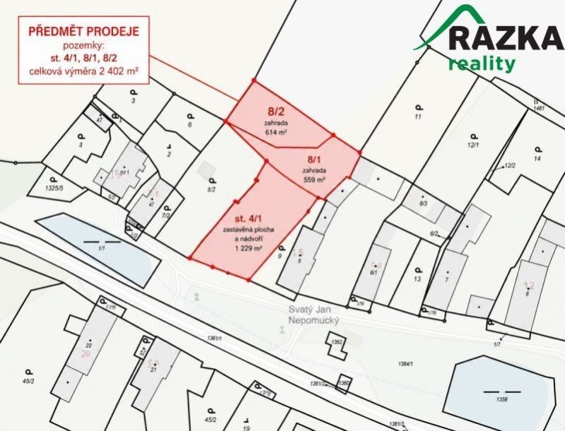 Pozemky pro bydlení, Horní Jadruž, Chodský Újezd, 2 402 m² - 2