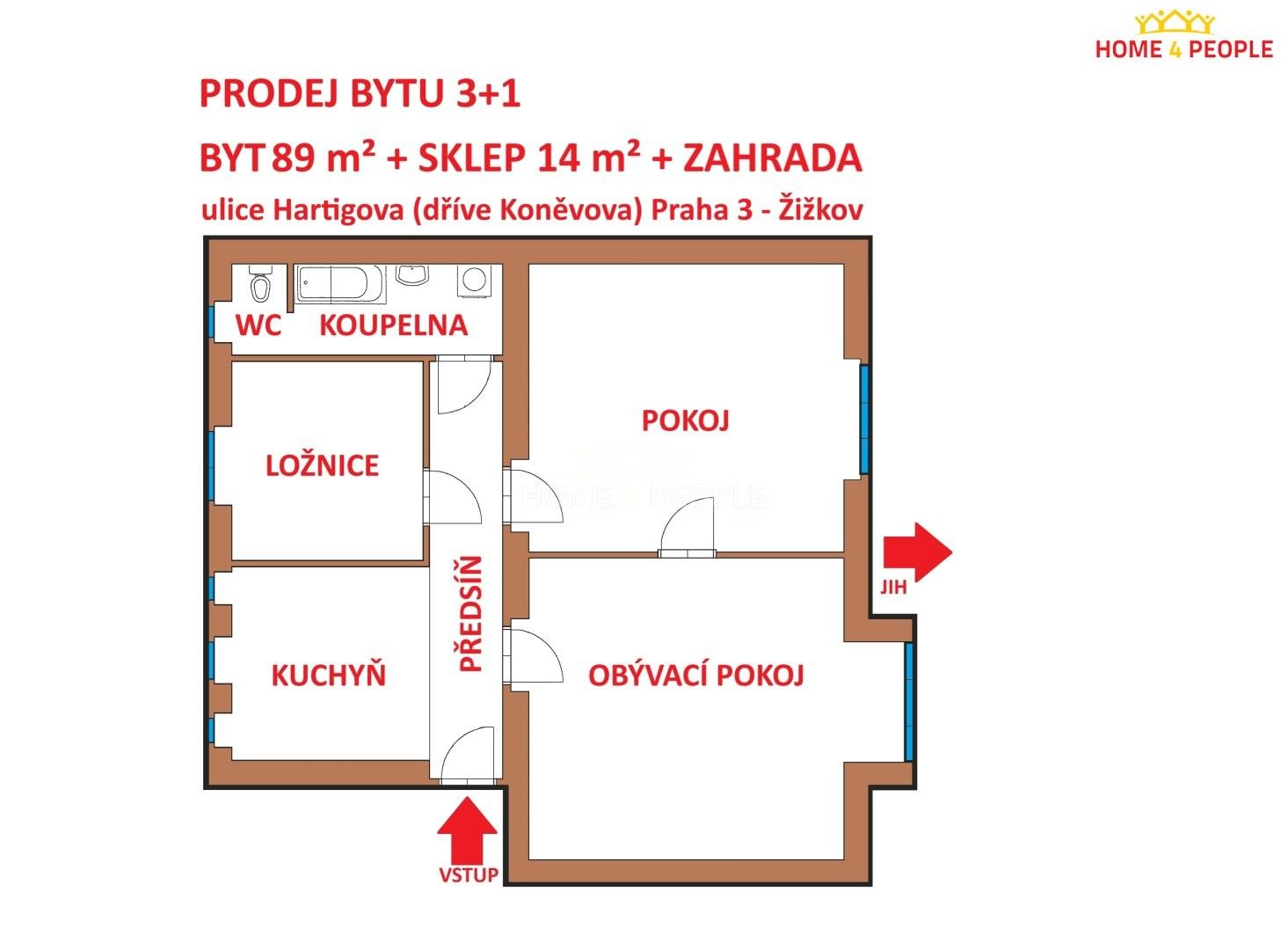 Prodej byt 3+1 - Koněvova, Praha, 89 m² - 5