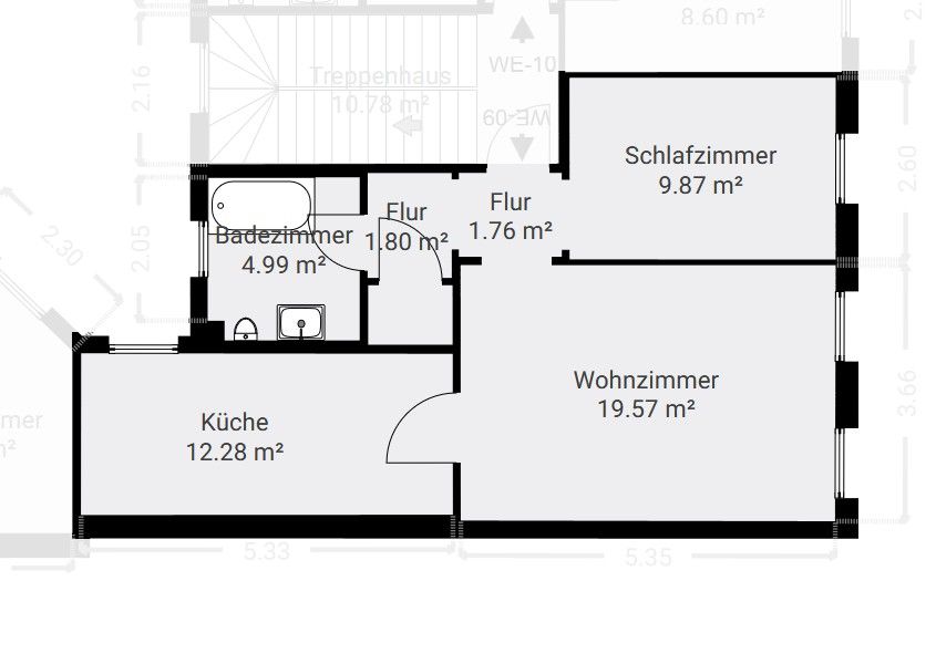 2+1, Helmstedter Straße 18 Magdeburg Sudenburg Sachsen-Anhalt 39112, 52 m² - 1