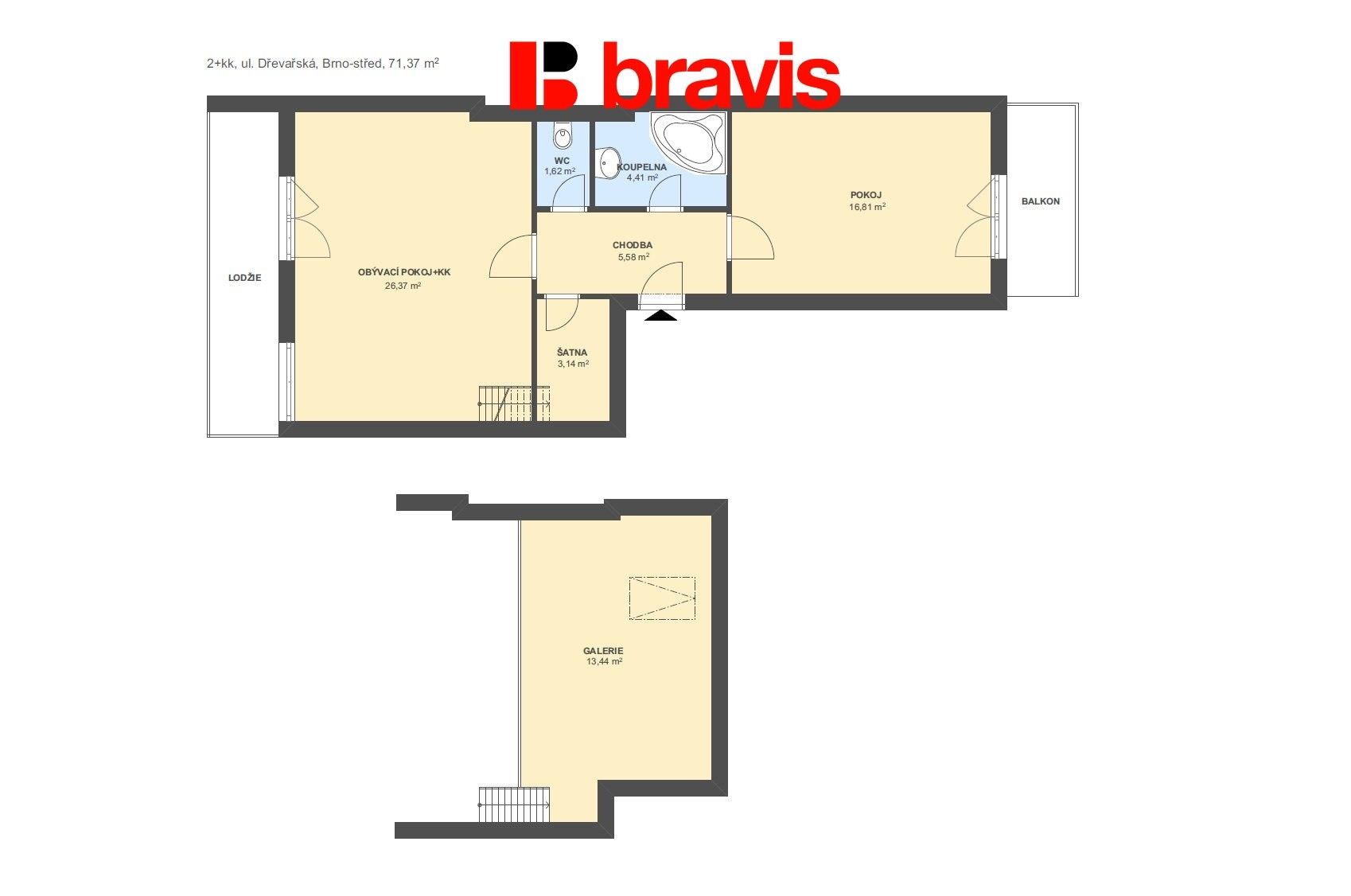 Pronájem byt 2+kk - Dřevařská, Brno Veveří, 89 m² - 5