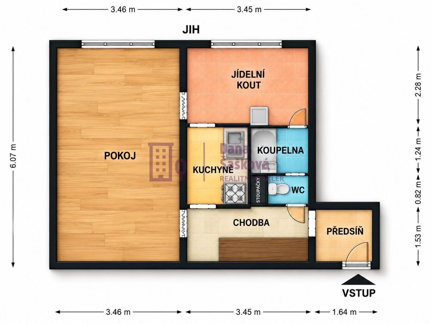 Pronájem byt 1+1 - sídliště Vajgar 713, Jindřichův Hradec III, 44 m² - 5
