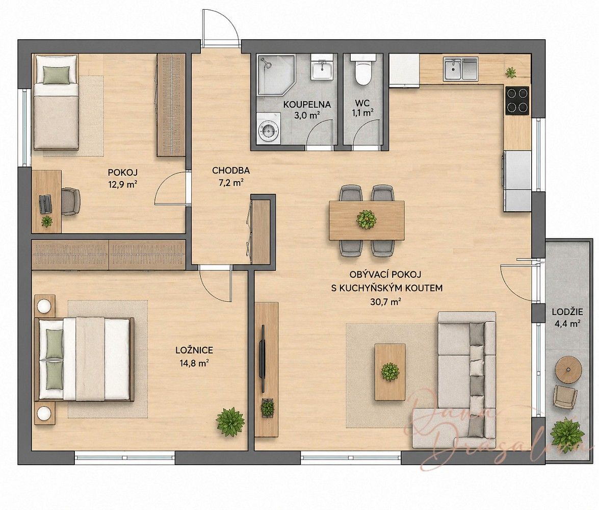 Byt 3+kk · 65 m² · Bukovany, okres Hodonín - 4