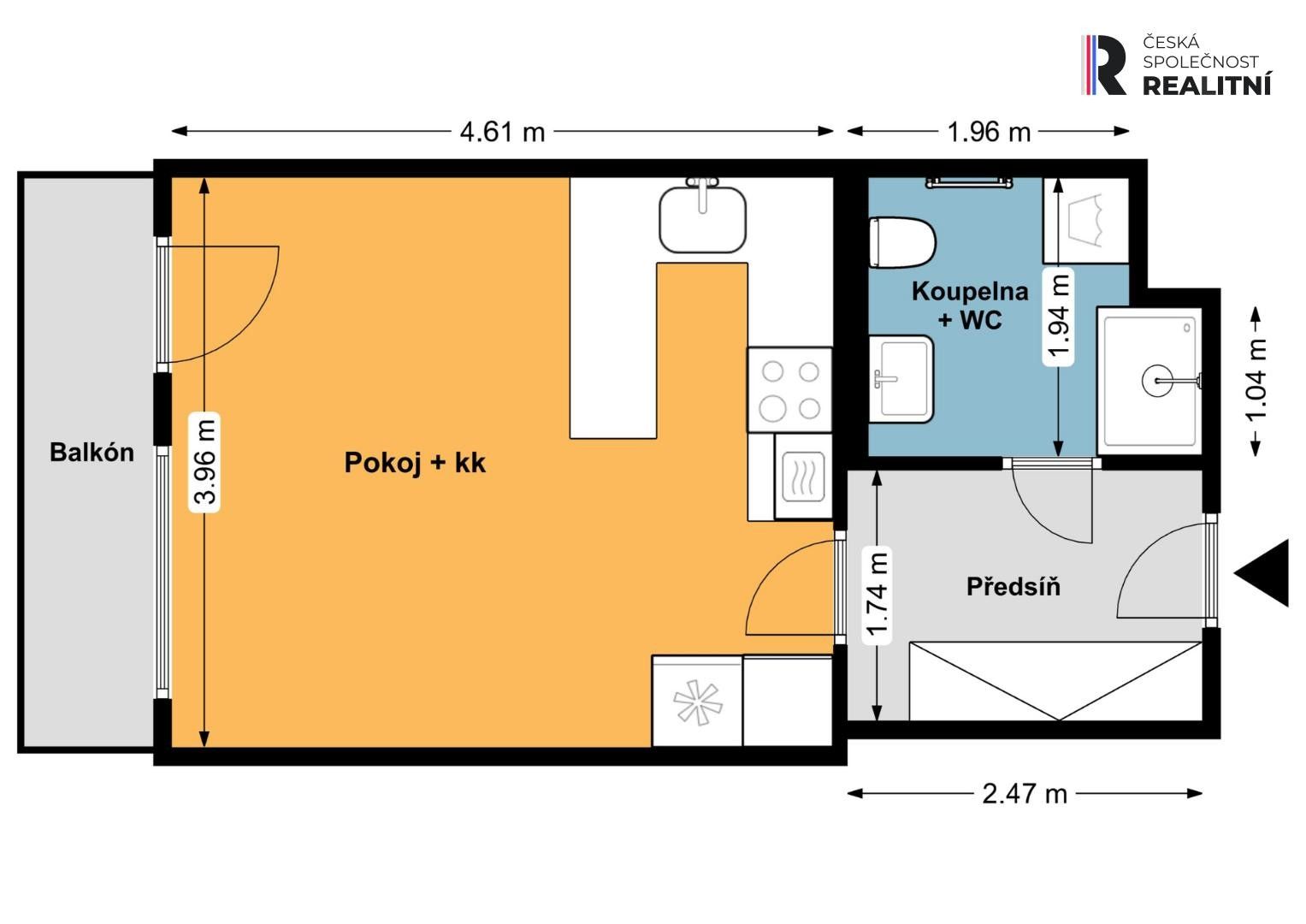 Byt 1+kk · 36 m² · Ke křížku 1083, Kladno Dubí - 3