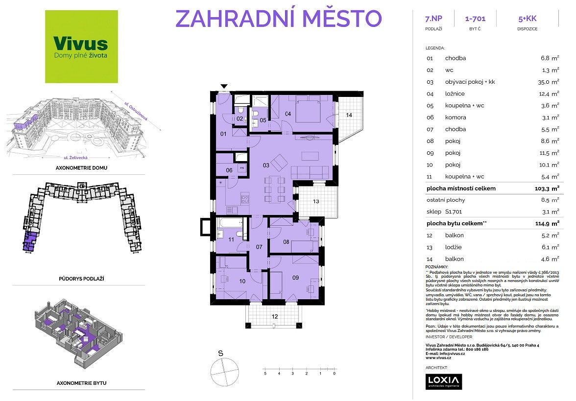 5+kk, Želivecká, Praha 10 - Záběhlice, 115 m² - 1
