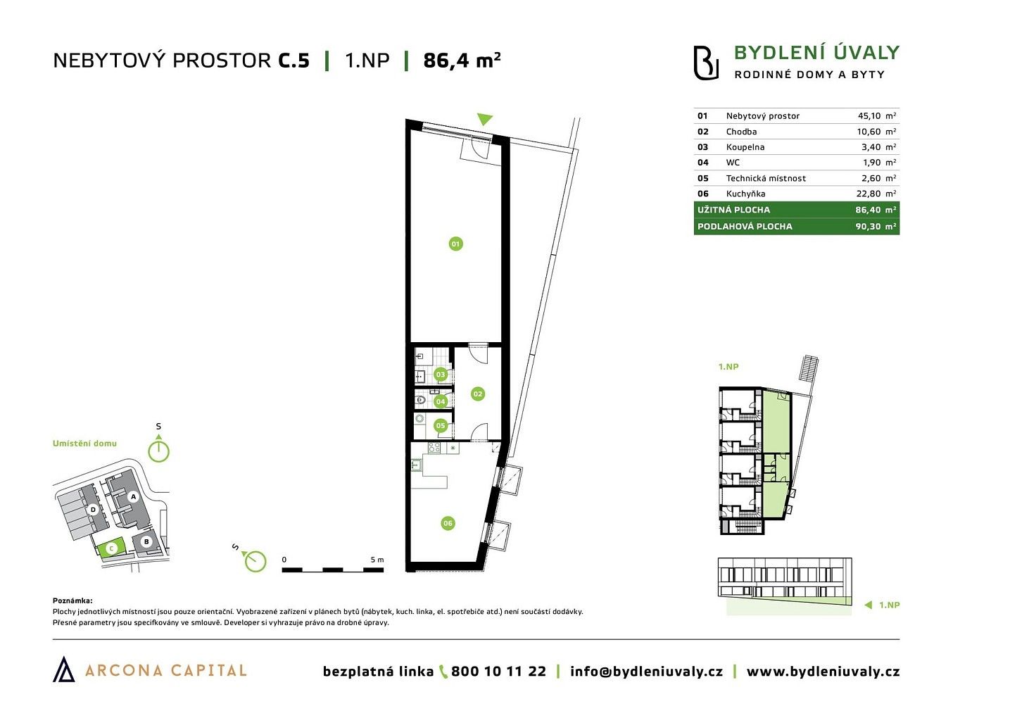 Kanceláře, Úvaly, okres Praha-východ, Středočeský kraj, 90 m² - 2