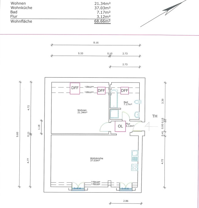 2+1, Wönnichstraße 110 Berlin Rummelsburg Berlin 10317, 69 m² - 1