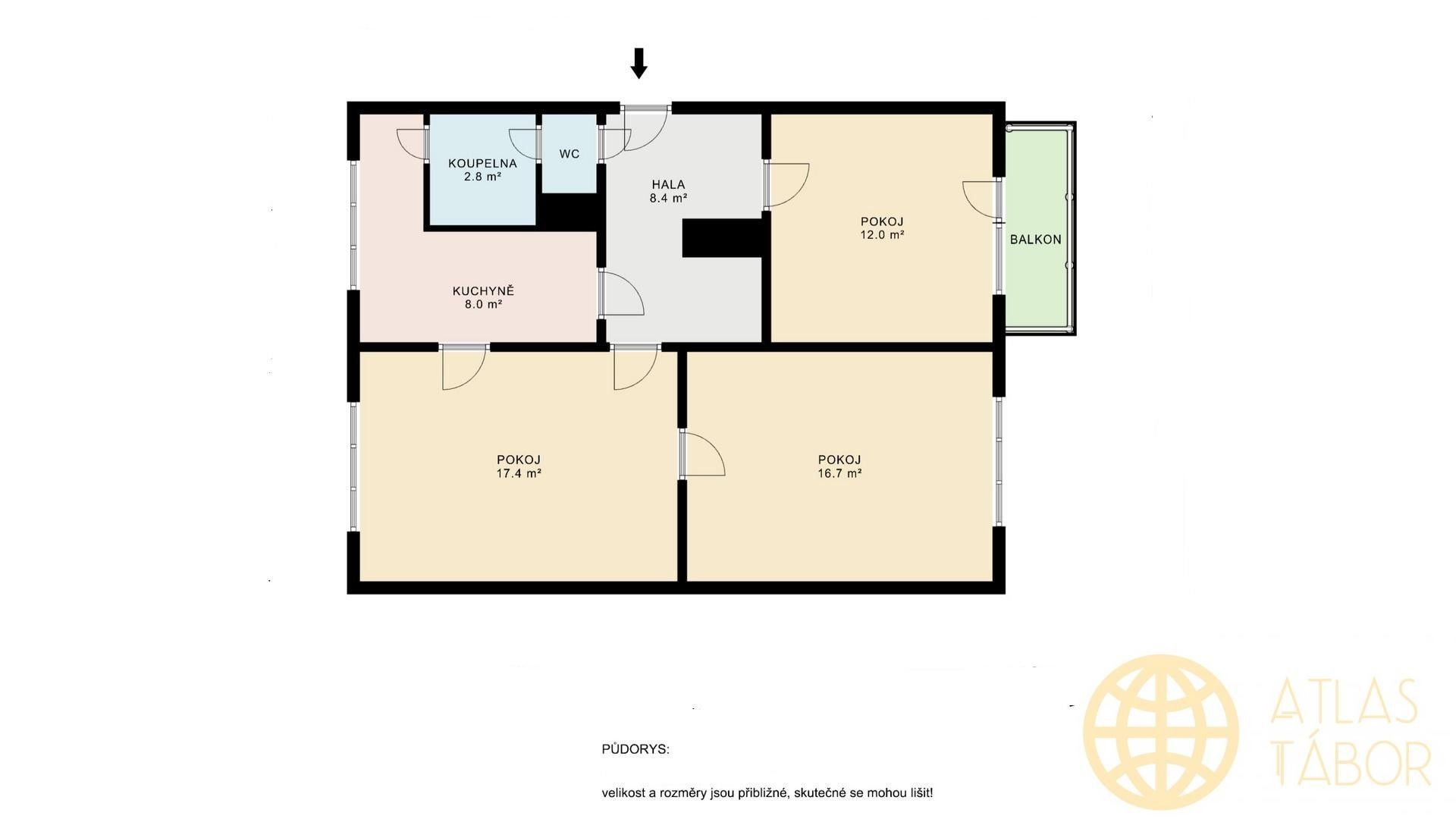 3+1, Masarykova, Kamenice nad Lipou, 65 m² - 2