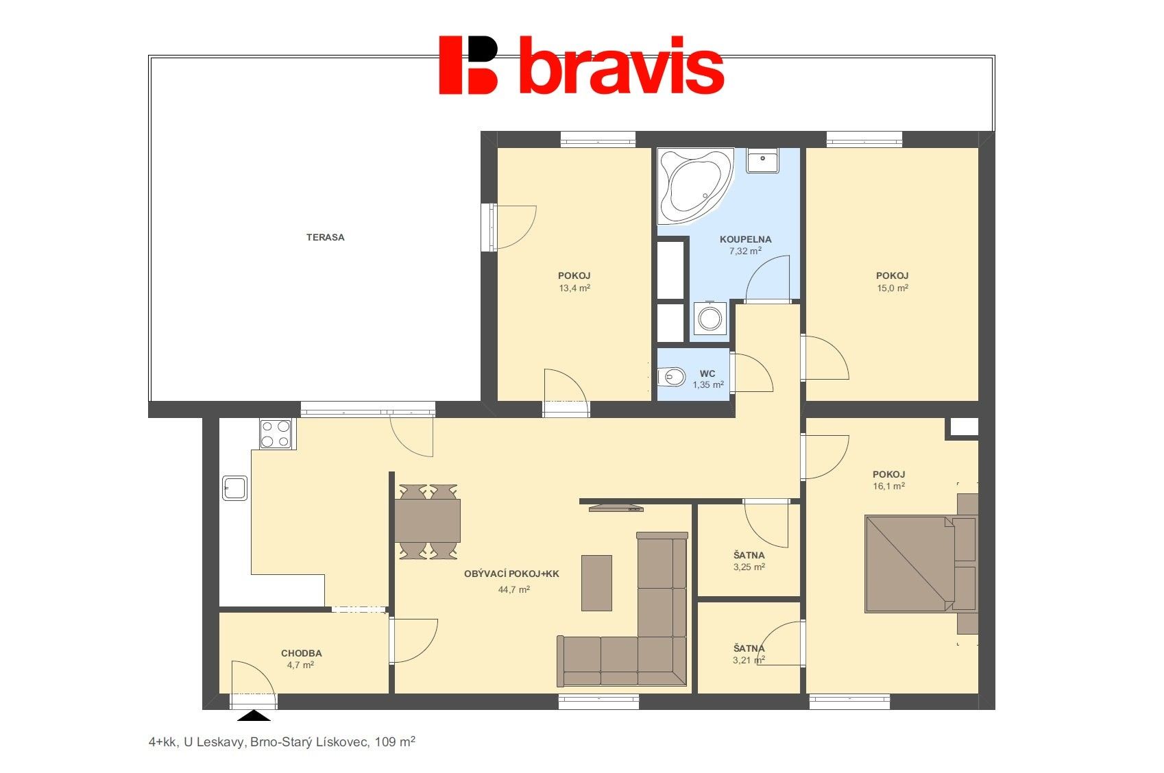 Prodej byt 4+kk - U Leskavy 730, Brno Starý Lískovec, 159 m² - 5