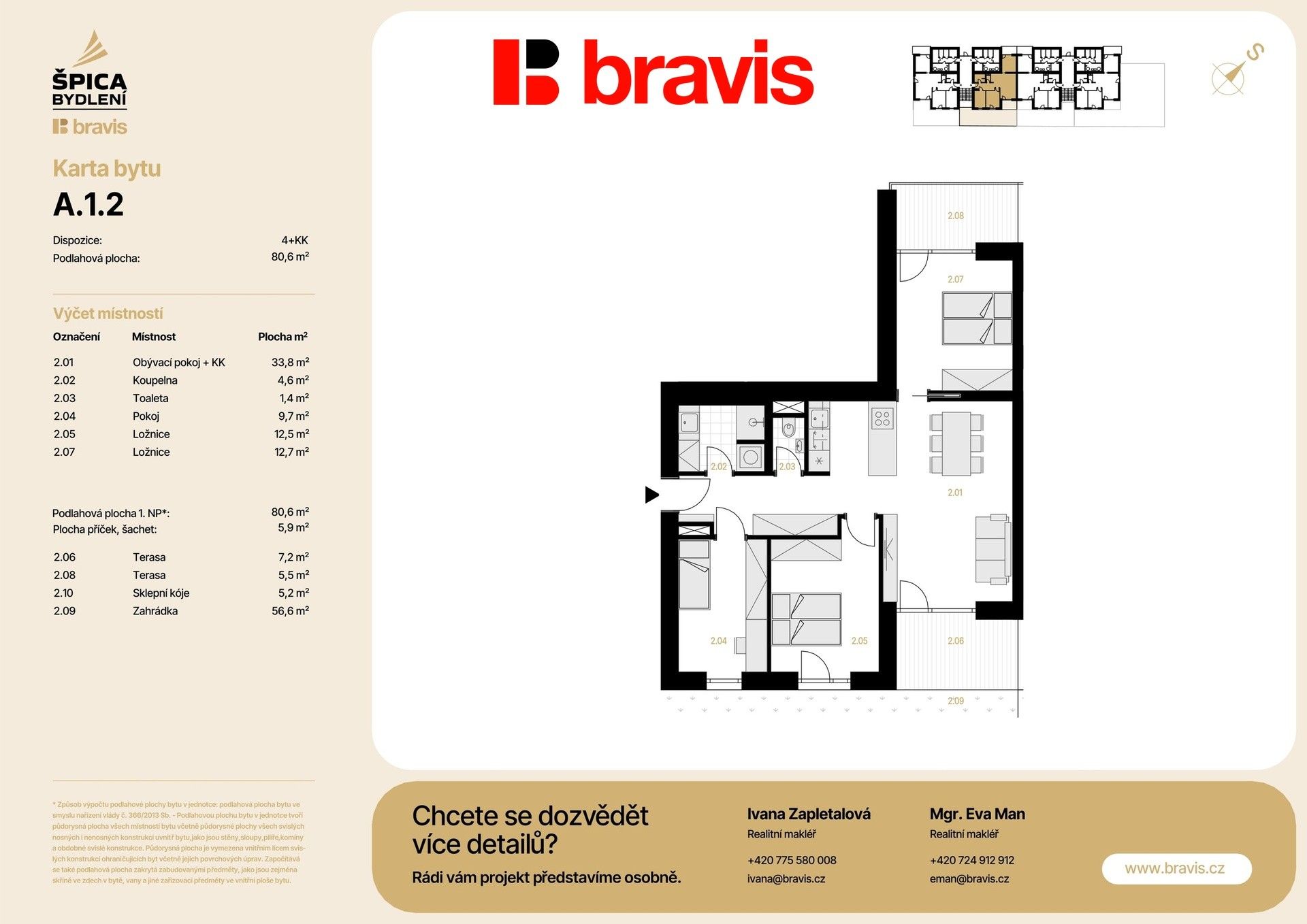 Byt 4+kk · 80 m² · Sokolnická  , Brno Tuřany - 4