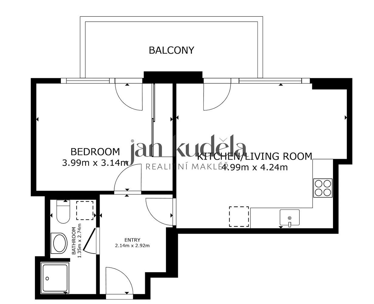 Prodej byt 2+kk - Brno - Zábrdovice, okres Brno-město, Jihomoravský kraj, 43 m² - 5